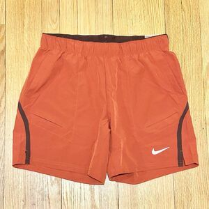 Nike Court Dri-FIT Advantage Men's Size L 7" Orange Burgundy Crush Tennis Shorts